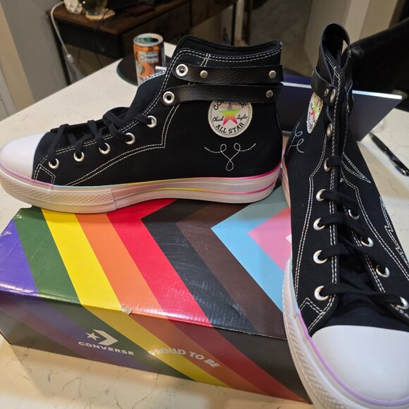 Converse Chuck Taylor All Star Lift Platform High Pride A10218C sz 12 LGBTQIA2S+ - Picture 5 of 16